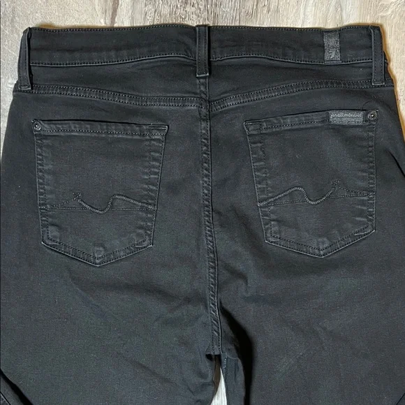7 For All Mankind Gwenevere High Waist Ankle Jeans Designer Sz 29 Black - Picture 5 of 5